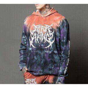 Shibori Threads x Fit For A King The Technium Tie-Dye Hoodie Metalcore Adult XL